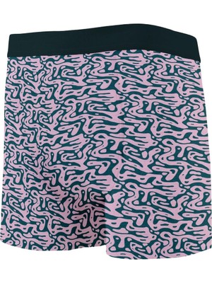 Septemmart Pembe Soyut Desenli Pamuklu Likralı Lastikli Bel Erkek Boxer