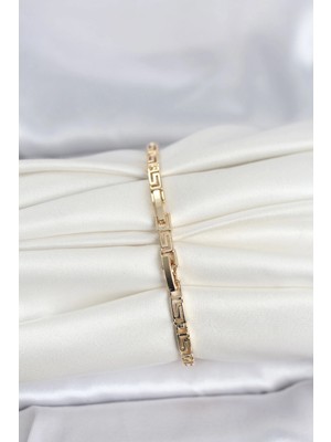 cm 14K Gold Renk Geometrik Model Kadın Bileklik - Bamido