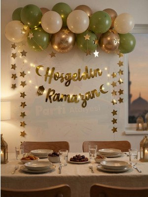 Allians Ramazan Temalı Süsleme Seti, LED Işık, Balonlar, Yazı ve Yıldızlar