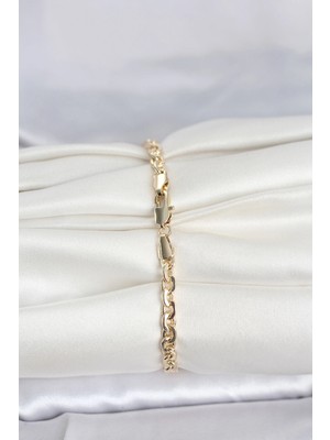 cm 14K Gold Renk Zincir Model Kadın Bileklik - Bamido