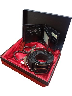 Joydizayn Erkek Hakiki Deri Kemer Cüzdan Seti Xlarge Büyük Beden