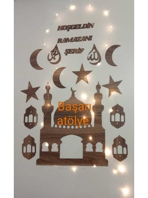 Allians El Yapımı Ahşap Işıklı Ramazan Süsü, Dekoratif ve Şık Tasarım