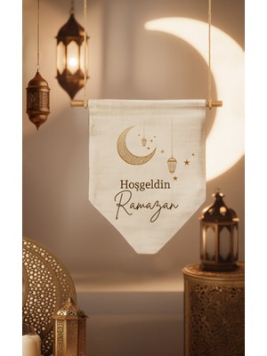 Allians Ramazan Temalı Hoşgeldin Banner, Duvar Dekoru, Model-5 Baskılı, Evinize Şıklık
