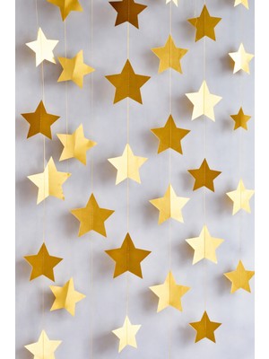 Allians Altın Yıldız Tavan Süsü, Ipli Sarkıt Ramazan Bayramı Dekorasyonu