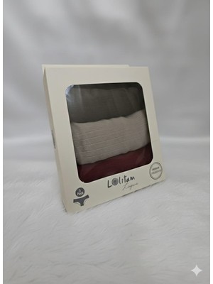 Lolitam Lingerie Hb Comfort Kadın Pamuklu Fitilli Bato Külot 3’lü Set