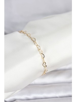 Marsilyan cm 14K Gold Renk Kalpli Zincir Model Kadın Bileklik - TJ-BB8278