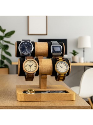 Braventa Collection Pratikoutdoor Saat Tutucu Organizer, Ahşap Askesuar ve Takı Düzenleyici