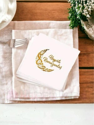 Allians Altın Varaklı 16'lı Peçete, Ramazan Ayı Özel, 16X16 Cm, Şık ve Zarif