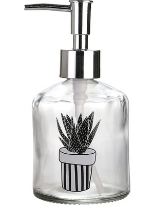 Braventa Collection Cam Sıvı Sabunluk,kaktüs 1 Desen 300ML 7,6X15,5CM