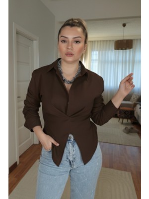 Mery Mery Boutique Tasarım Model Bağlamalı Pamuk Kadın Gömlek