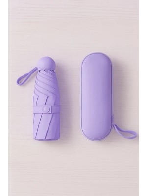 Mini Kapsül Şemsiye Kolay Taşınabilir Yağmur ve Güneşten Tam Koruma 6 Telli