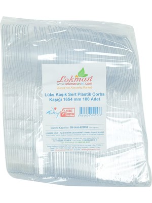 Braventa Collection Lokmanavm Lüks Kaşık Sert Plastik Çorba Kaşığı 1654 mm Şeffaf 100 Adet 1 Paket