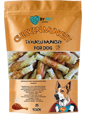 Braventa Collection Tavuk Sargılı Köpek Ödül Maması, Tavuklu Munchy, 25 Stick