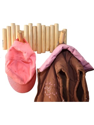 Braventa Collection Looklyn El Üretimi Ahşap Askılık, Duvara Monte Ahşap Duvar Askısı, Portmanto Kapı Arkası Askılık, (N