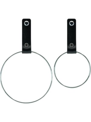 Braventa Collection Pratikoutdoor Deri Havlu Askısı, Ikili Metal Kulplu Havlu Askısı - Gümüş