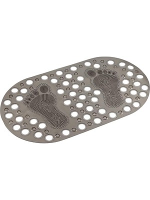 Braventa Collection Efe Mark Premium Serisi Banyo - Küvet Içi Kaydırmaz Vantuzlu Ayak Desenli Paspas 66,5 x 36,5 Cm, Siy