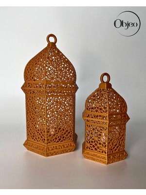 Allians Şık LED Mumlu Ramazan Feneri Seti, Dekoratif Işıklı Ev Süsü