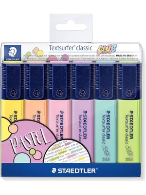 Braventa Collection Staedtler 364 Cwp6 Textsurfer Classic Pastel Fosforlu Kalem 6'lı Blister