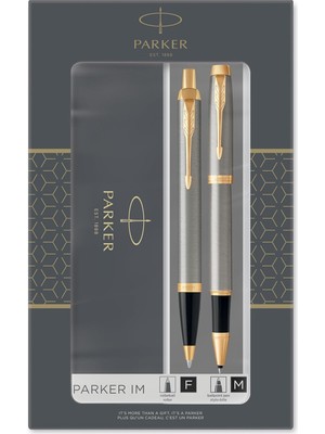Braventa Collection Parker Im Duo Tükenmez Roller Kalem Ikili Set Krom Gövde Altin Kaplama Klips