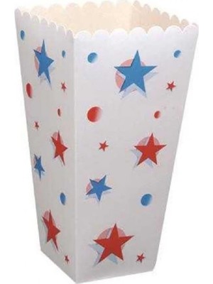 Braventa Collection Yıldız Baskılı Patlamış Mısır Kutusu 50 Adet