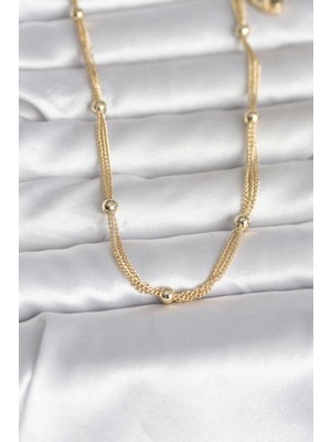 Erbilden Erb cm 14K Gold Renk Topçuk Model 60 cm Kadın Kolye