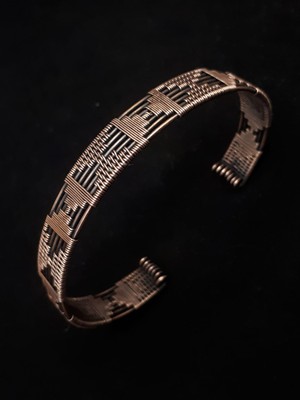 Didim - Saf Bakır El Yapımı Örme Bileklik