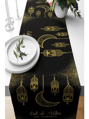 Allians Ramazan Feneri Hilal Eid Mubarak Leke Tutmaz Kumaş Salon ve Mutfak Runnerı