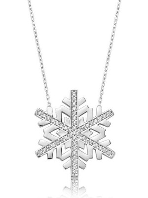 Bazarhane Gümüş Kar Tanesi Bayan Kolye