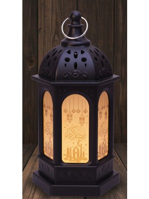 Allians Şık Ramazan Temalı Masa Üstü Mini Fener, Ev ve Hediye Dekoru