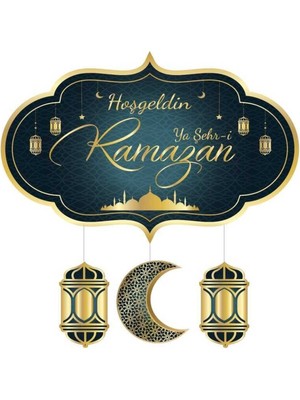 Allians Ramazan Tavan Sarkan Süs Varaklı 4'lü Set, Zarif ve Şık Dekorasyon Parçası