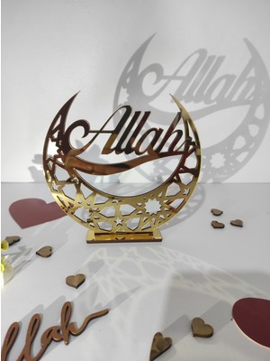 Allians Altın Yazılı Masa Sofra Ünitesi, Ayaklı Ramazan Dekoru 15X15 cm
