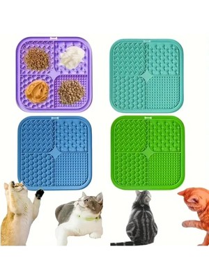 Delixa Tineke Köpek ve Kedi Için Yavaş Yeme Katı Gıda ve Sıvı Yeme Kabı ve Yalama Matı 1 Adet 20X20