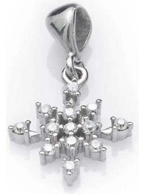 Bazarhane Gümüş Kar Tanesi Bayan Kolye