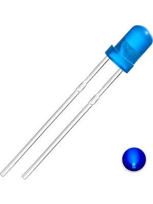 Voltaj 3mm LED Mavi Diyot Diffused 1 Adet