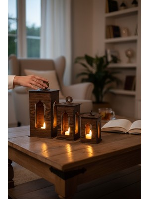 Allians LED Ramazan Feneri, Dekoratif ve Pilli, 9X10CM, Mumlu, Hediye