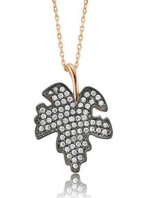 Bazarhane Gümüş Çınar Yaprağı Bayan Kolye