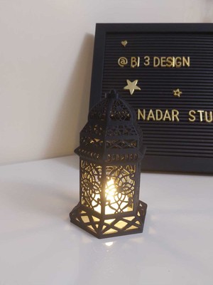 Allians Dekoratif Ramazan Feneri, Kandil Işığı, Islami Süs, Tealight Hediyeli