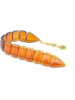 Murty99 Iri Taneli Şeffaf Turuncu Toz Kehribar Balık Tesbih