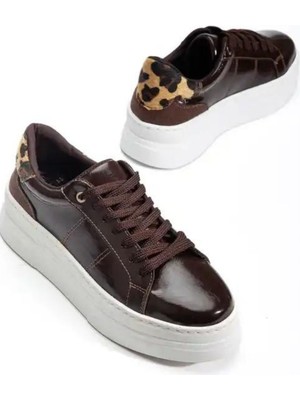 SEPET365 Jetan Kahverengi Rugan Bağcıklı Spor Ayakkabı