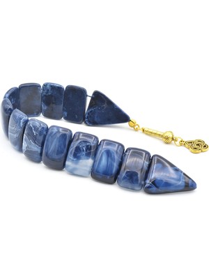 Murty99 Iri Taneli Hareli Lacivert Toz Kehribar Balık Tesbih