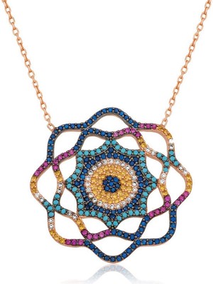 Bazarhane Gümüş Yaşam Güneşi Nazar Bayan Kolye