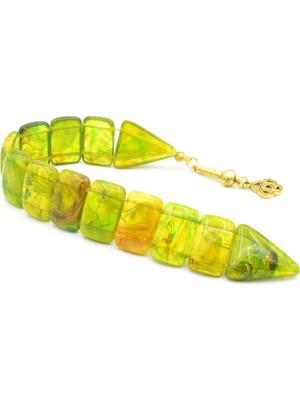 Murty99 Iri Taneli Hareli Yeşil Toz Kehribar Balık Tesbih