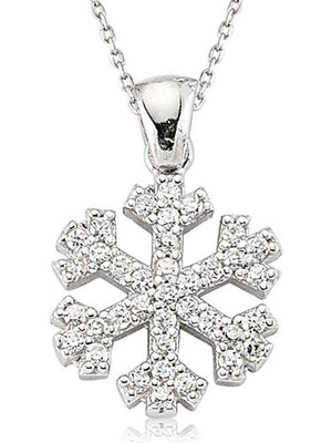 Bazarhane Gümüş Kar Tanesi Bayan Kolye