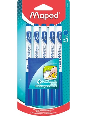 Braventa Collection Maped Beyaz Tahta Kalemi Mavi - 5'li