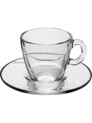 Braventa Collection Pasabahce Aqua Service Kahve Fincanı, Tabak, Cam, Şeffaf, 12 Parça, 8693357273153, Standart