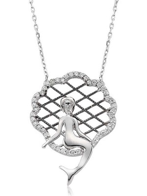 Bazarhane Gümüş Deniz Kızı Bayan Kolye