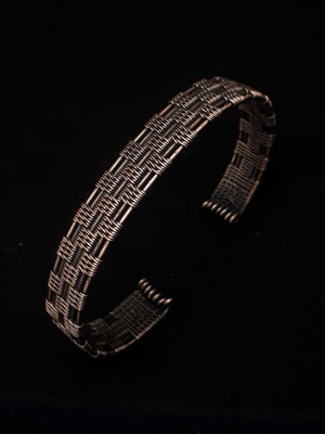 Göcek - Saf Bakır El Yapımı Örme Bileklik