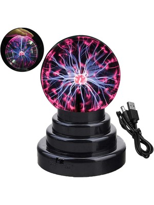 Braventa Collection Beıaosu Plazma Küresi, Flaş Küresi, Plazma Lambası, Küçük Plazma Lamba, USB Şarj Kablolu, Sihirli Pl