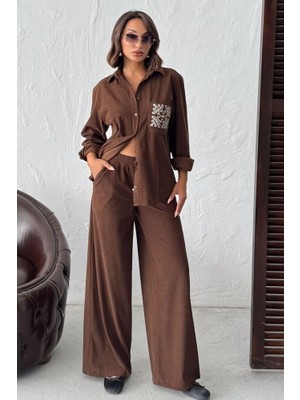 Mery Mery Boutique Fittilli Kadife Bol Paça Pantolon Palazzo Beli Lastikli