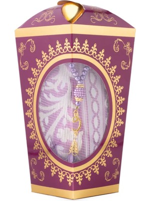 Allians Mor Ramazan Feneri Tesbih ve Seccade Seti, Kraft Asetat Kutu ile Özel Hediye